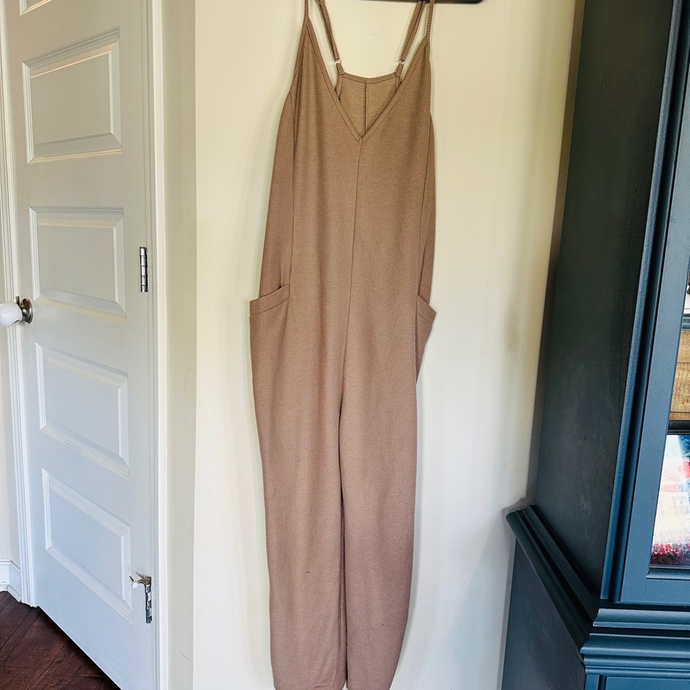 Waffled Tan Romper